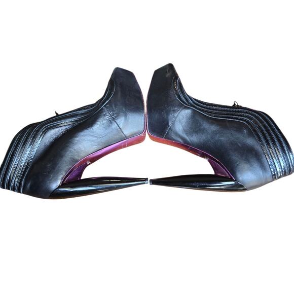 Alexander Mcqueen Runway Platform Booties 38 7.5 8 Black Stitching Collectors - Picture 2 of 8